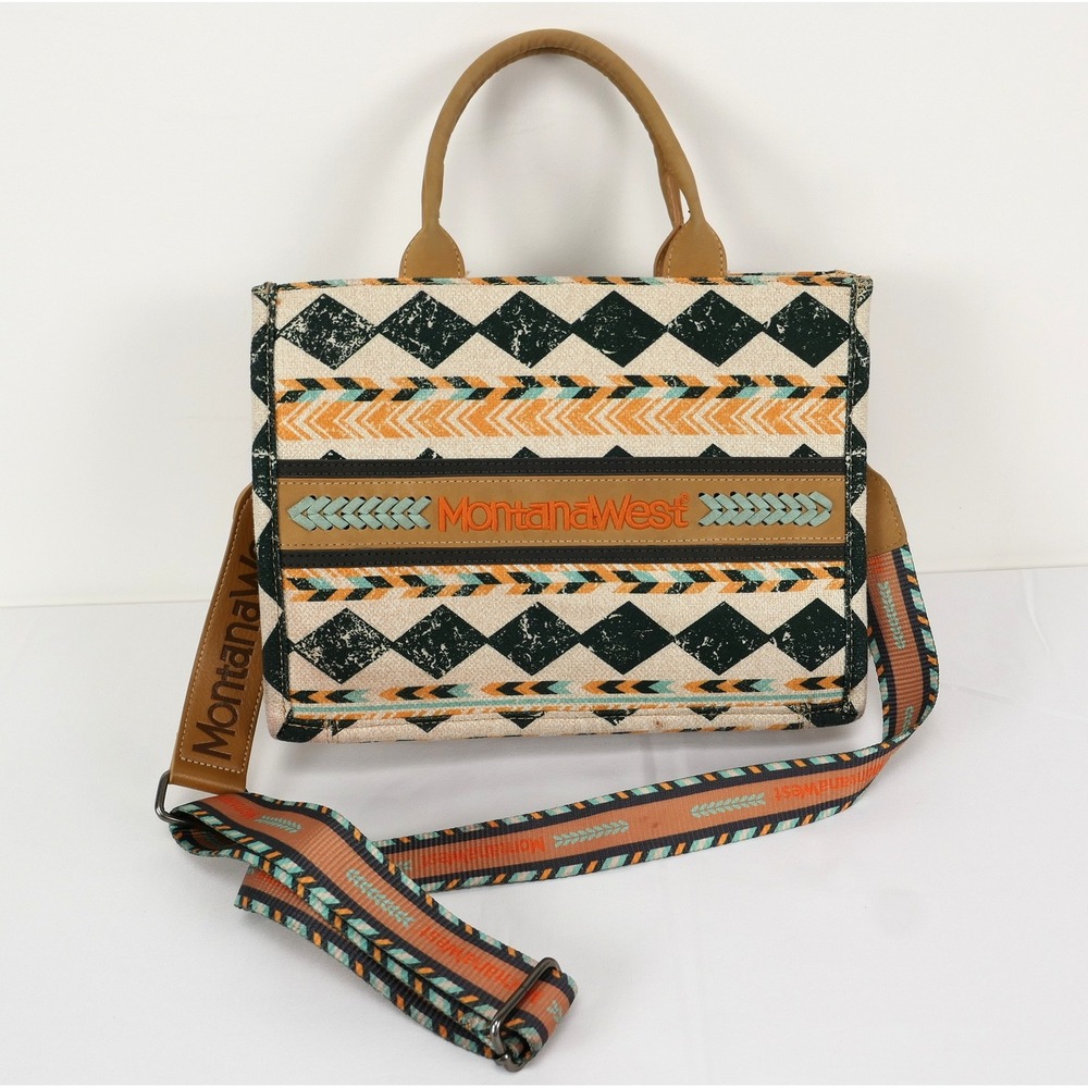Montana West Southwestern‎ Canvas Tote Purse Crossbody Geometric Aztec Pattern